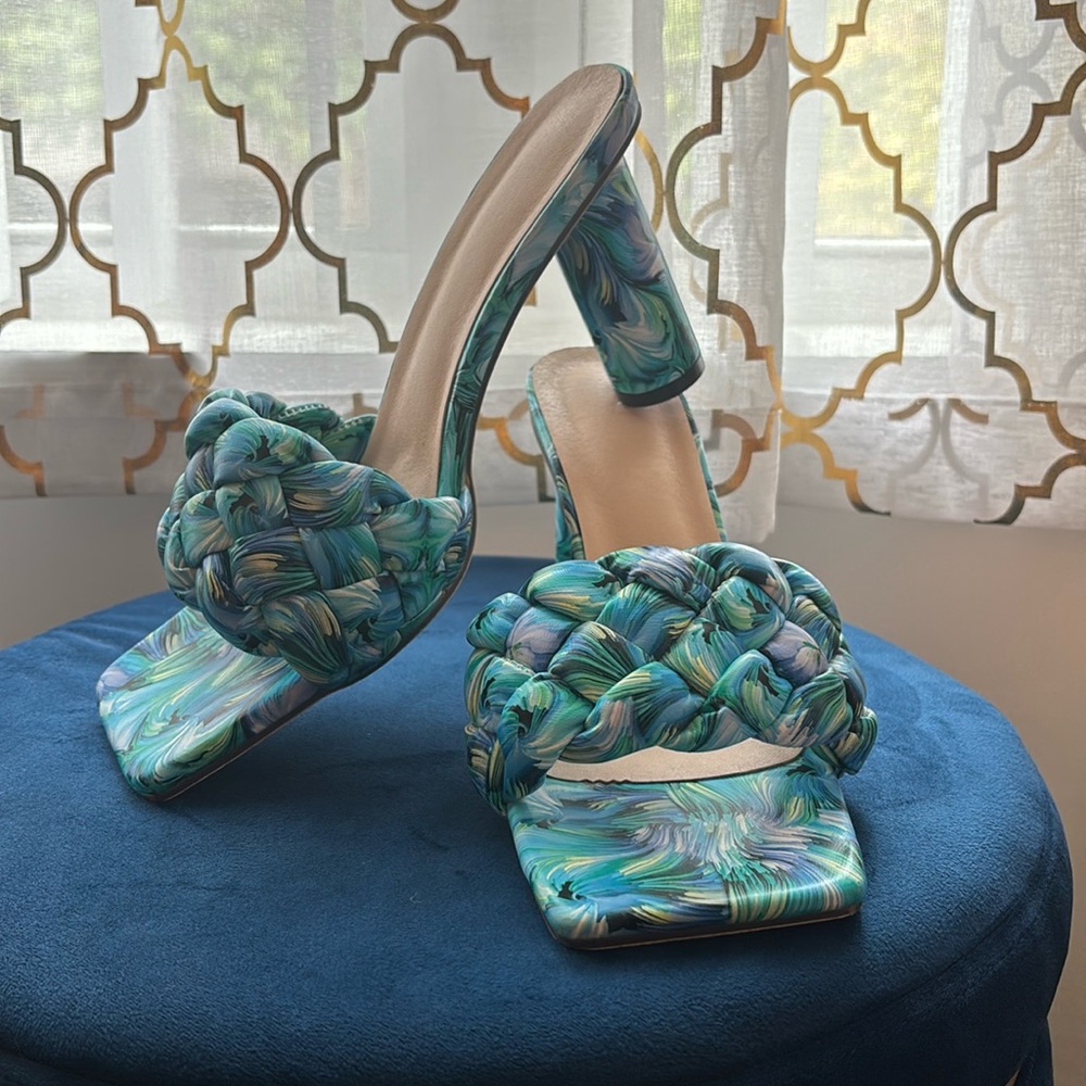 Multi-color Mule Sandal with Heel - Size 41